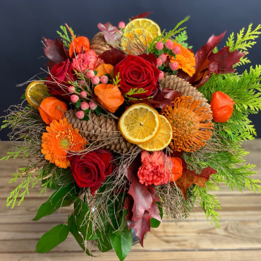 Bouquet premiers frimas, Bouquet de fleurs fraîches, Des Lys & Délices, Sion