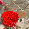Sphère en verre avec rose stabilisée rouge, Des Lys & Délices, Sion