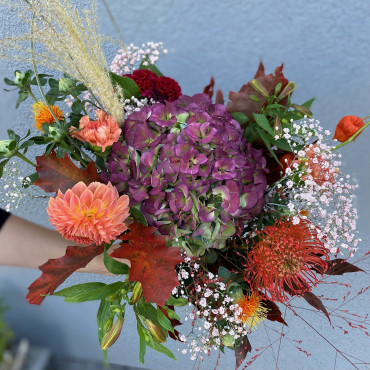 Bouquet bohème dans les teintes chaleureuses, Des Lys & Délices, Sion