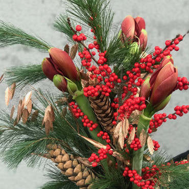 Bouquet de d'amaryllis, Bouquet de fleurs fraîches, Des Lys & Délices, Sion