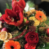 Bouquet de fête avec des amaryllis, Bouquet de fleurs fraîches, Des Lys & Délices, Sion