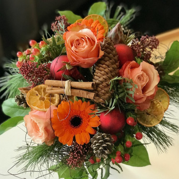 Bouquet de de l'Avent, Bouquet de fleurs fraîches, Des Lys & Délices, Sion