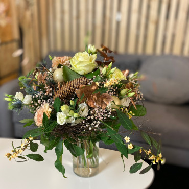 Bouquet Noël Blanc, la reine des neiges, Des Lys & Délices, Sion, Artisan Fleuriste en Valais