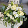 Bouquet d'orchidées et fleurs blanches, avec des fleurs blanches, Des Lys & Délices, Fleuriste à Sion