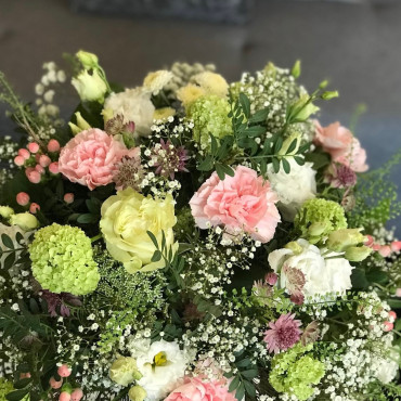 Bouquet joyeux,  tendre et pastel, Des Lys & Délices, Sion