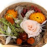 Fleurs séchées dans boite à chapeau et aile d'ange, Des Lys & Délices, Fleuriste à Sion