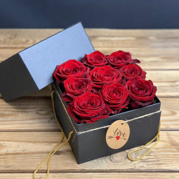 Flower box, boite à fleurs, roses rouges, Des Lys & Délices, Sion