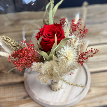 Bouquet de fleurs séchées sous cloche, Des Lys & Délices, Fleuriste à Sion